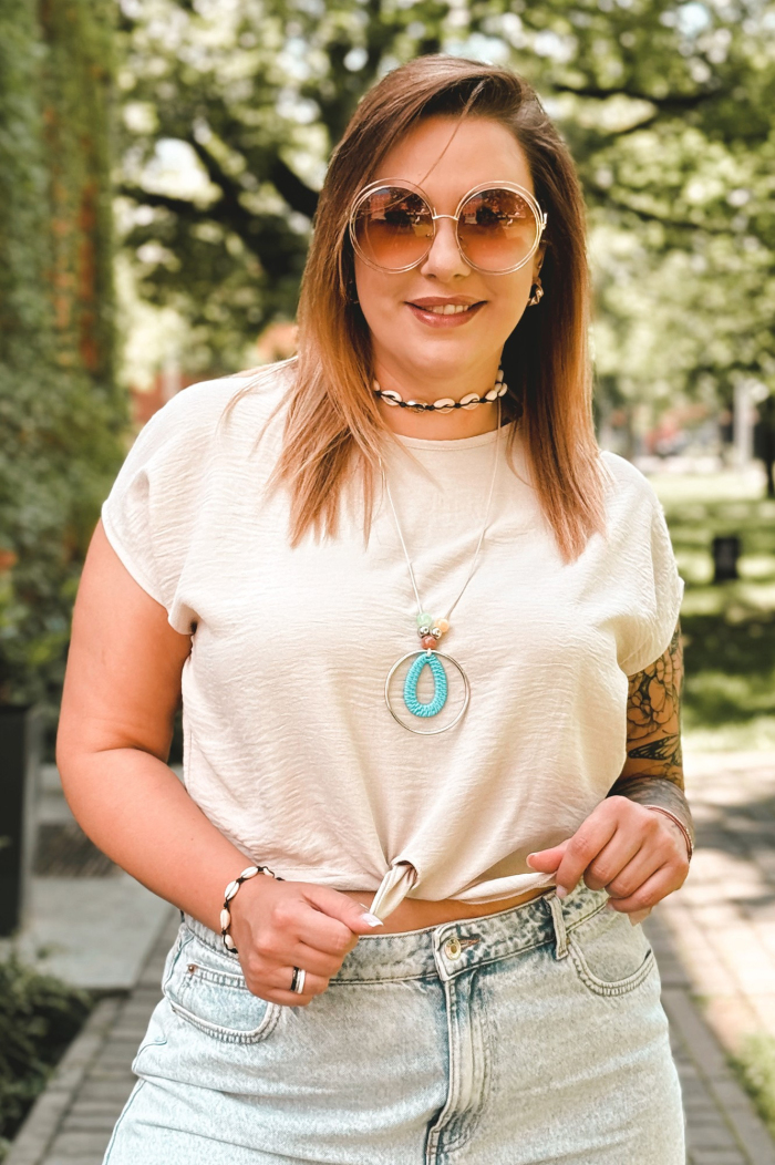 LINDA Bluse in Beige – Große Größen | Cavaricci.de