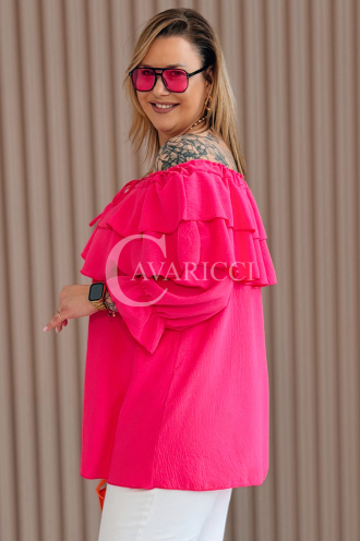 HALIA Bluse in Fuchsia – Große Größen | Cavaricci.de