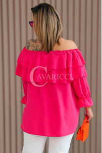 HALIA Bluse in Fuchsia – Große Größen | Cavaricci.de