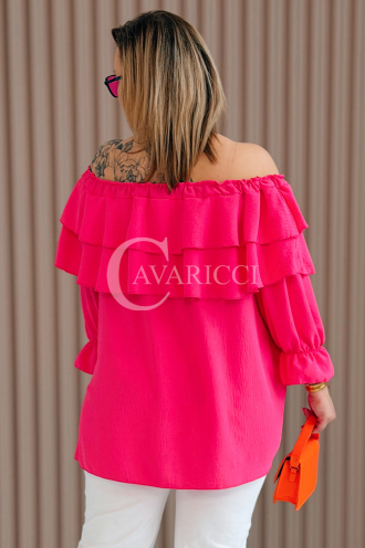 HALIA Bluse in Fuchsia – Große Größen | Cavaricci.de