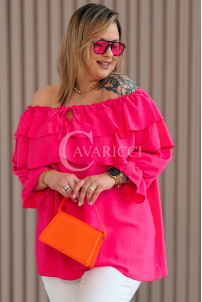 HALIA Bluse in Fuchsia – Große Größen | Cavaricci.de