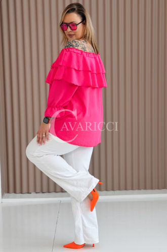 HALIA Bluse in Fuchsia – Große Größen | Cavaricci.de