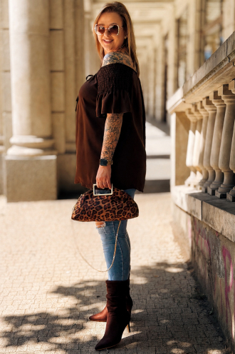 Fedora Bluse Schokolade – Feminin & Bequem | 58 zł