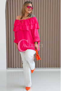 HALIA Bluse in Fuchsia – Große Größen | Cavaricci.de