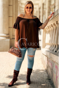 Fedora Bluse Schokolade – Feminin & Bequem | 58 zł