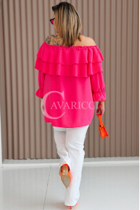HALIA Bluse in Fuchsia – Große Größen | Cavaricci.de