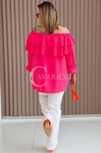 HALIA Bluse in Fuchsia – Große Größen | Cavaricci.de