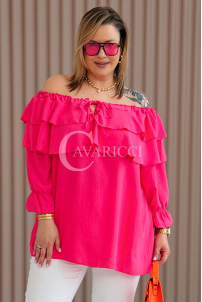 HALIA Bluse in Fuchsia – Große Größen | Cavaricci.de