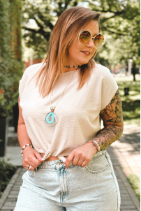 LINDA Bluse in Beige – Große Größen | Cavaricci.de