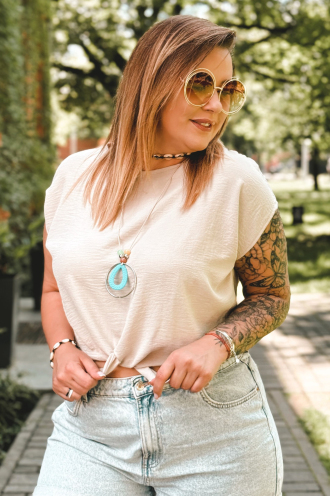 LINDA Bluse in Beige – Große Größen | Cavaricci.de