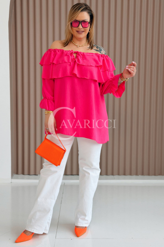 HALIA Bluse in Fuchsia – Große Größen | Cavaricci.de
