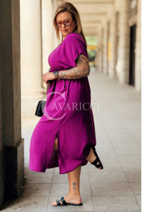 Lorenda Kleid Limited Edition – Lila mit Bindegürtel & Taschen