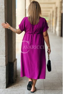 Lorenda Kleid Limited Edition – Lila mit Bindegürtel & Taschen
