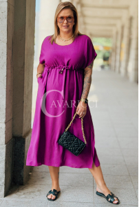 Lorenda Kleid Limited Edition – Lila mit Bindegürtel & Taschen