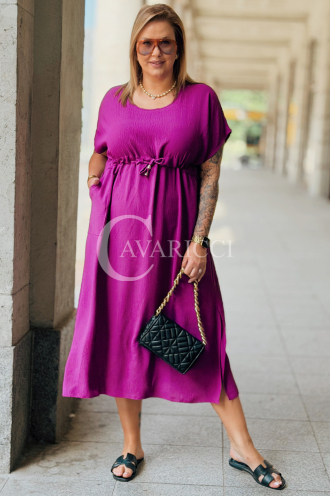 Lorenda Kleid Limited Edition – Lila mit Bindegürtel & Taschen
