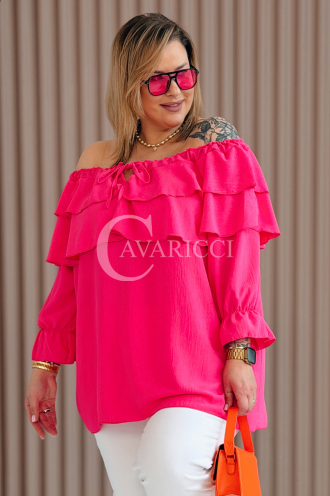 HALIA Bluse in Fuchsia – Große Größen | Cavaricci.de