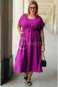 Lorenda Kleid Limited Edition – Lila mit Bindegürtel & Taschen