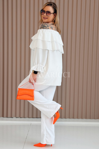 HALIA Bluse in Weiß – Große Größen | Cavaricci.de