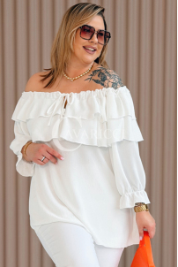 HALIA Bluse in Weiß – Große Größen | Cavaricci.de