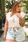 LINDA - Gebundene Bluse in Beige
