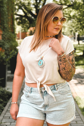 LINDA Bluse in Beige – Große Größen | Cavaricci.de