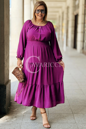 Charlotta Maxi-Kleid in Lila – Große Größen | 89 zł
