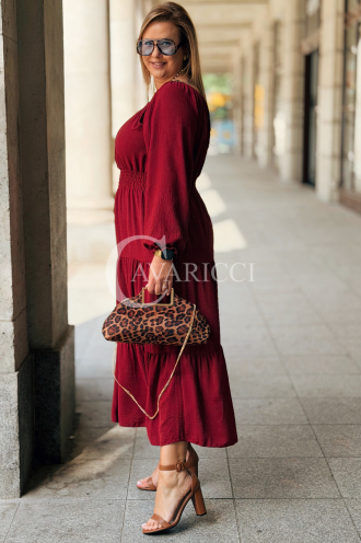 CHARLOTTA Maxi-Kleid Bordeaux | Große Größen