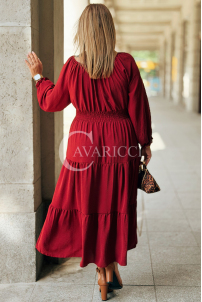 CHARLOTTA Maxi-Kleid Bordeaux | Große Größen