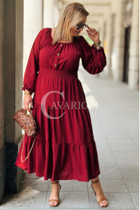 CHARLOTTA Maxi-Kleid Bordeaux | Große Größen