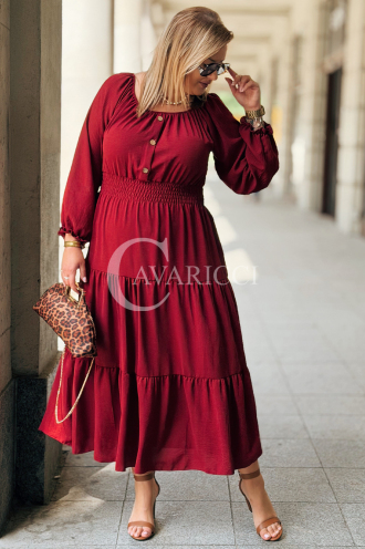 CHARLOTTA Maxi-Kleid Bordeaux | Große Größen