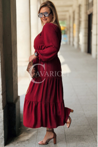 CHARLOTTA Maxi-Kleid Bordeaux | Große Größen