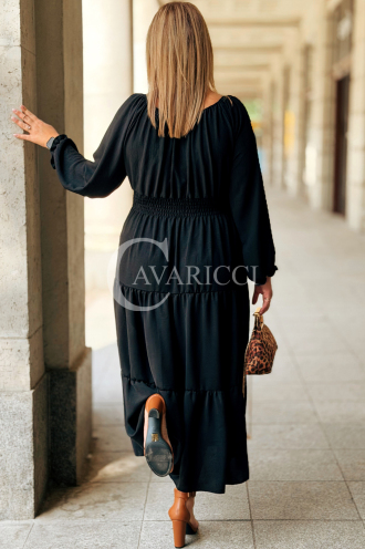 Charlotta Maxi-Kleid in Schwarz – Elegant & Bequem