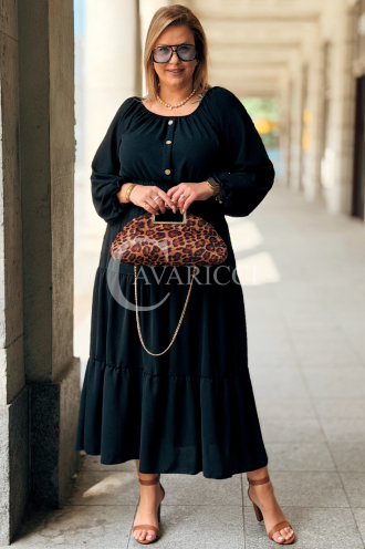 Charlotta Maxi-Kleid in Schwarz – Elegant & Bequem