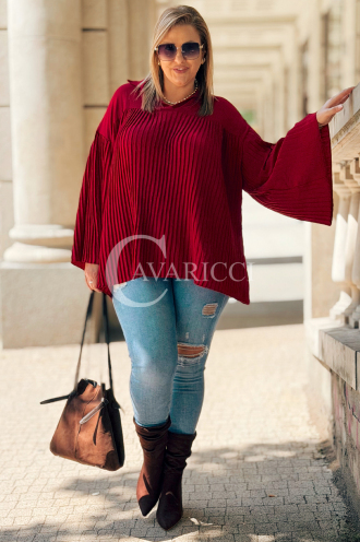 Mathilda Bluse – Plissierte Hemdbluse in Weinrot | Elegant