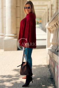 Mathilda Bluse – Plissierte Hemdbluse in Weinrot | Elegant