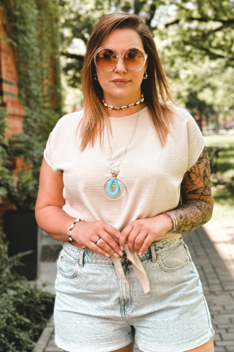 LINDA Bluse in Beige – Große Größen | Cavaricci.de