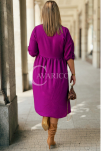 Elegantes Knielanges Kleid FRIEDA in Lila | Plus Size