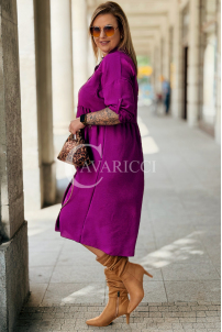 Elegantes Knielanges Kleid FRIEDA in Lila | Plus Size