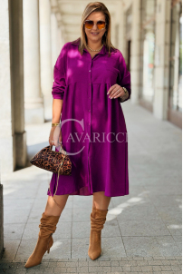 Elegantes Knielanges Kleid FRIEDA in Lila | Plus Size
