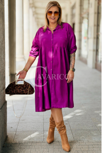 Elegantes Knielanges Kleid FRIEDA in Lila | Plus Size