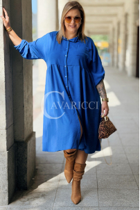Elegantes Blaukleid FRIEDA – Knielanges Plus-Size-Kleid