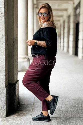 Zarah Hose Bordeaux – Bequem & Stylisch für Kurven