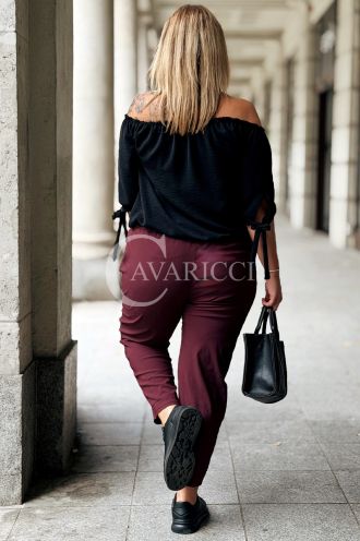 Zarah Hose Bordeaux – Bequem & Stylisch für Kurven