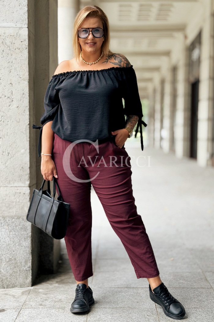 Zarah Hose Bordeaux – Bequem & Stylisch für Kurven