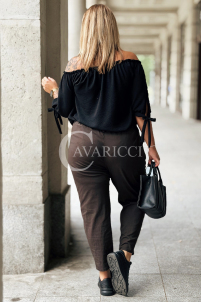 Spodnie ZARAH Carrot-Fit Plus Size | Czekoladowy