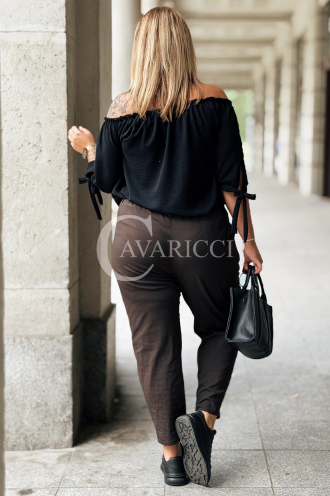 Spodnie ZARAH Carrot-Fit Plus Size | Czekoladowy