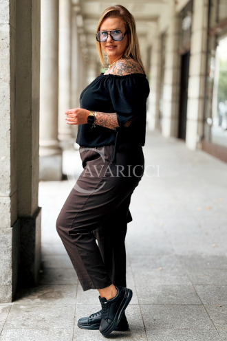 Spodnie ZARAH Carrot-Fit Plus Size | Czekoladowy