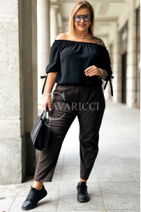Spodnie ZARAH Carrot-Fit Plus Size | Czekoladowy