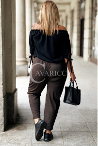 Spodnie ZARAH Carrot-Fit Plus Size | Czekoladowy