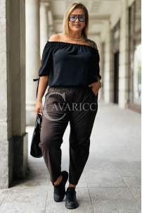 Spodnie ZARAH Carrot-Fit Plus Size | Czekoladowy